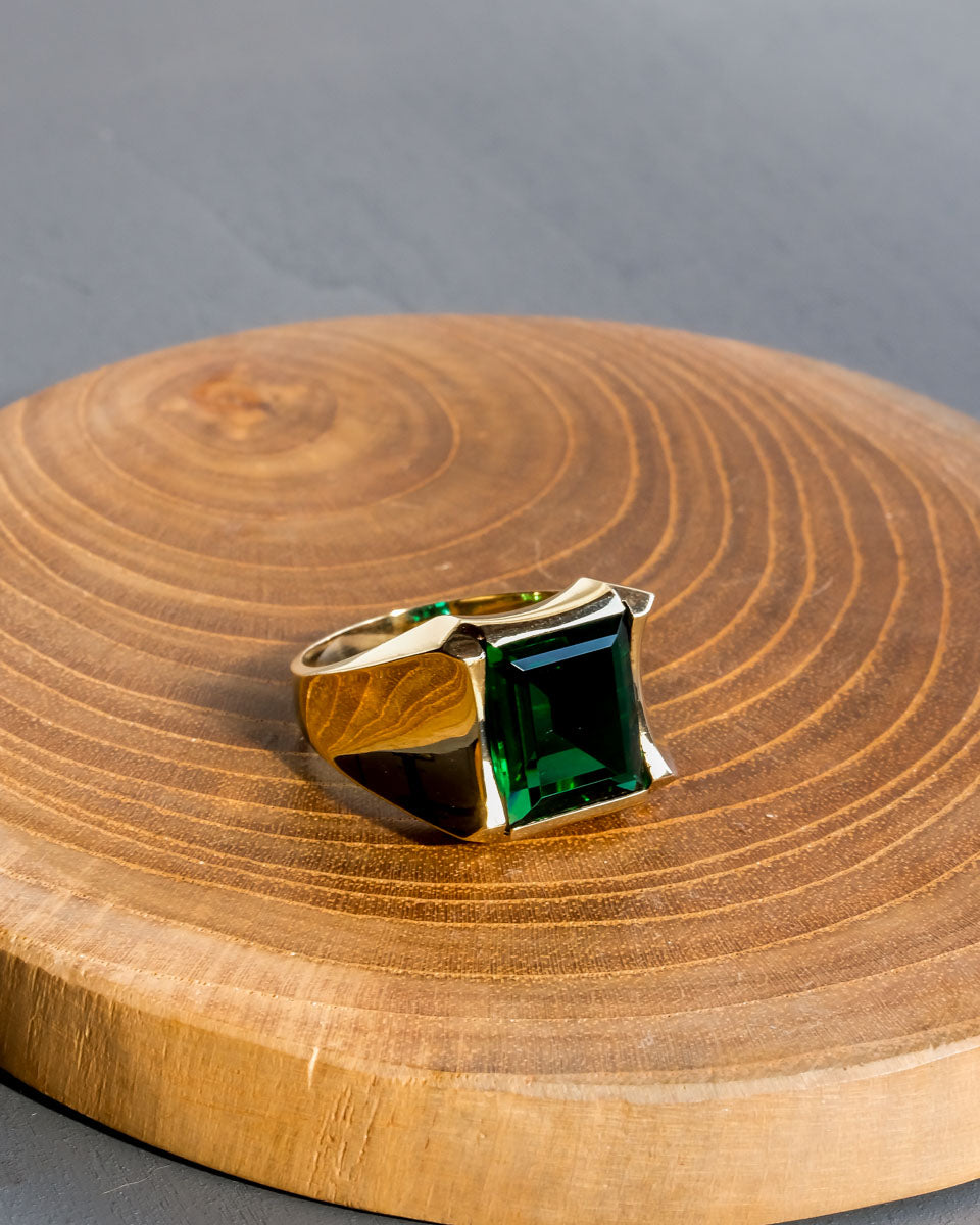 エメラルド カラーストーン リング / Emerald Classic Ring Size 19