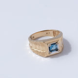 Blue topaz classic ring 10K Gold