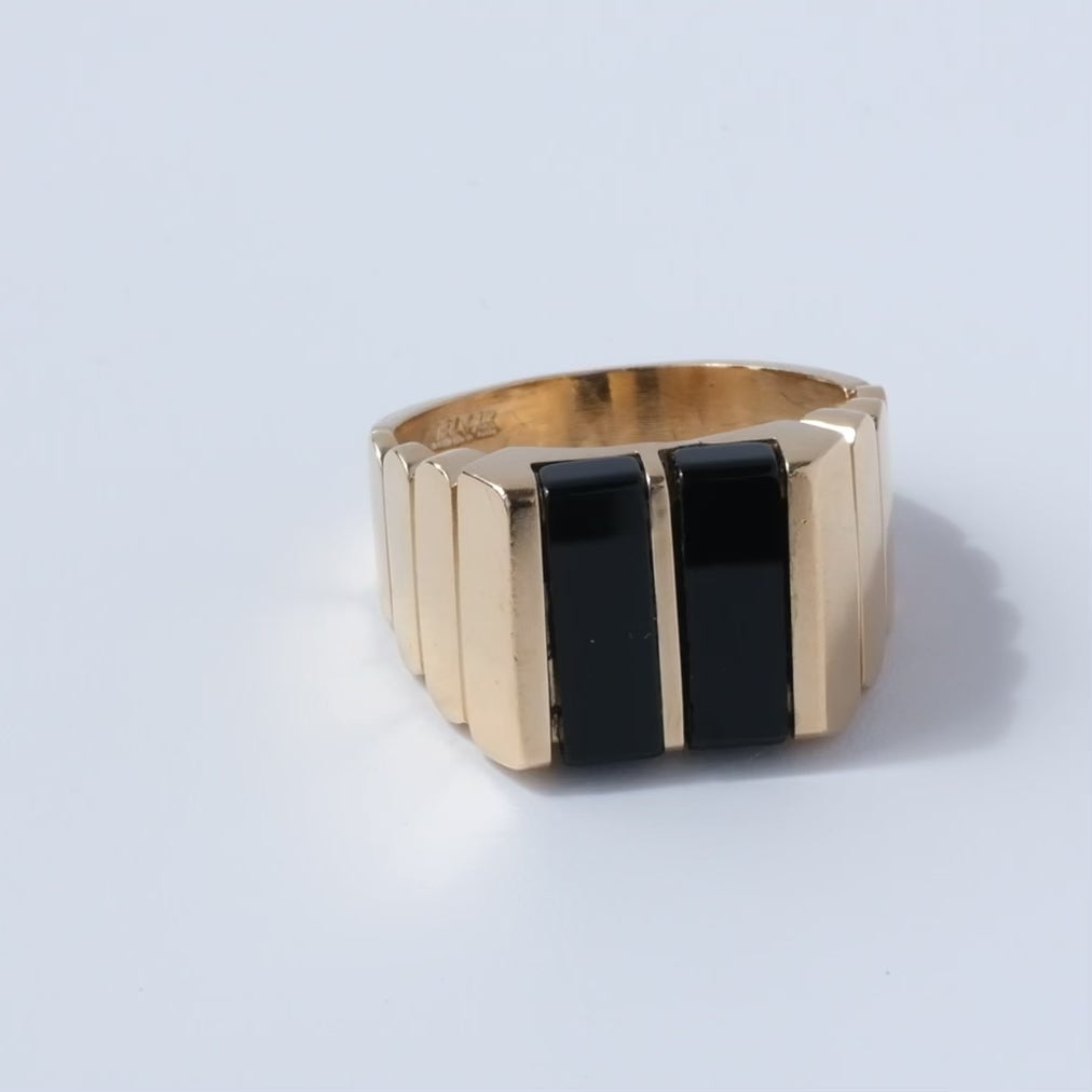 オニキス メンズリング 20号 / Black Onyx Graduated Ring Size 20 – chili