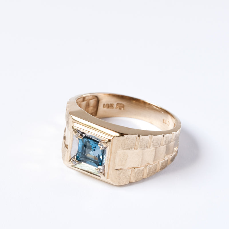トパーズ カラーストーンリング / Blue Topaz & Diamond Ring Size 14