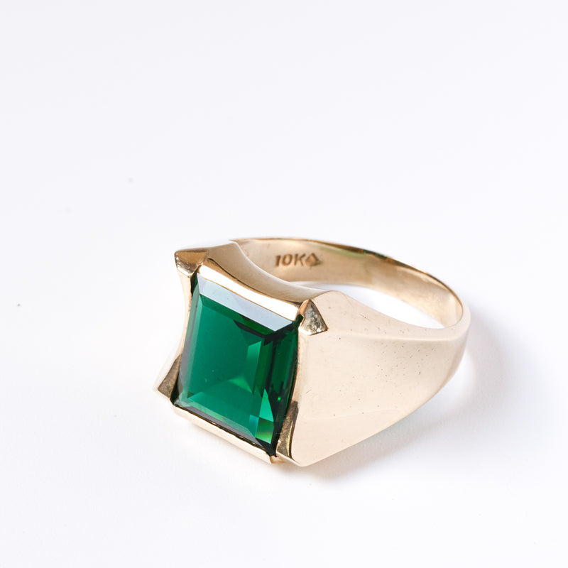 エメラルド カラーストーン リング / Emerald Classic Ring Size 19