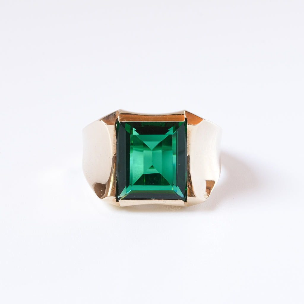 エメラルド カラーストーン リング / Emerald Classic Ring Size 19