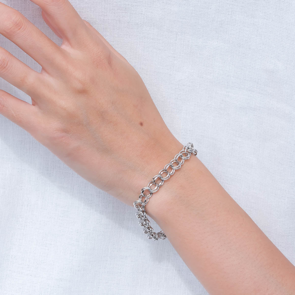 イタリア ヴィンテージ シルバー ブレスレット / Italy Double Linked Chain Silver Bracelet – chili