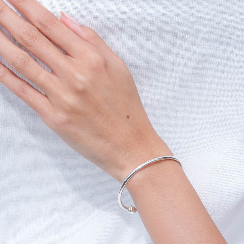 メキシコ シルバーバングル / Modernist Taxco Silver Cuff Bangle – chili