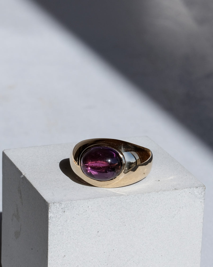 アメジスト カラーストーンリング / Amethyst Cabochon Ring Size 13 – chili