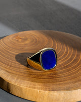 Lapis lazuli signet ring 14K Gold