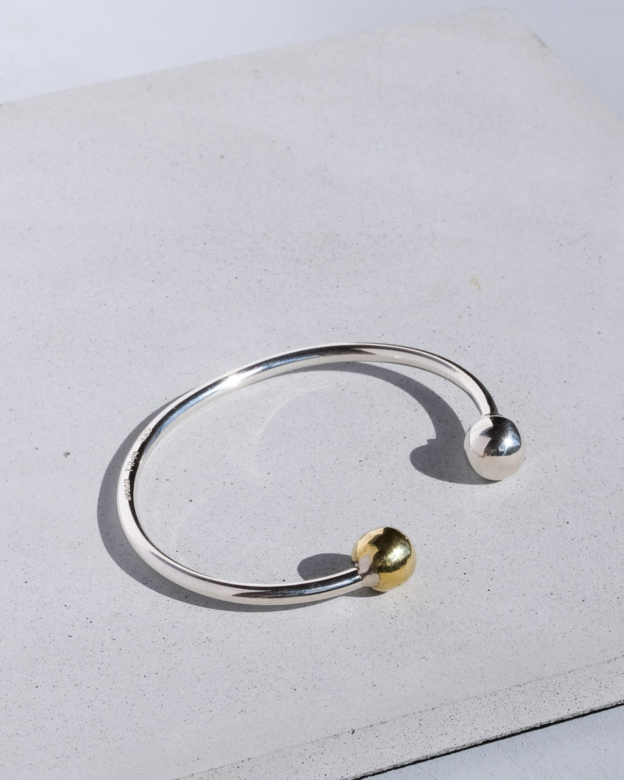 メキシコ ヴィンテージ シルバー バングル / MODERNIST TAXCO Gold u0026 Silver Cuff Bangle