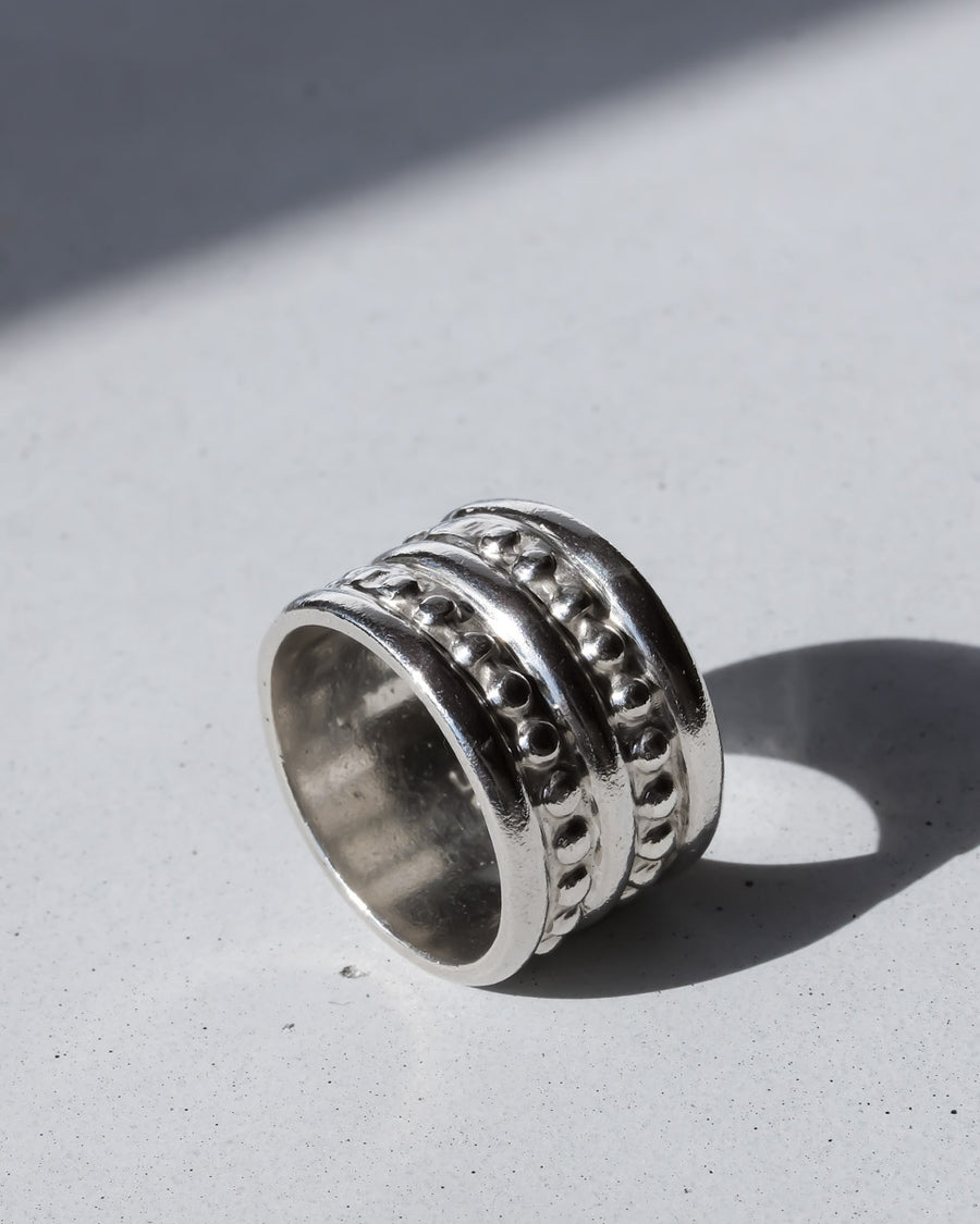 メキシコ ヴィンテージ シルバーリング 19号 / Mexico Silver Band Ring Size 19 – chili