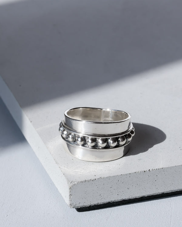 ヴィンテージ シルバー リング / Stud Mexico Ring Size 19 – chili