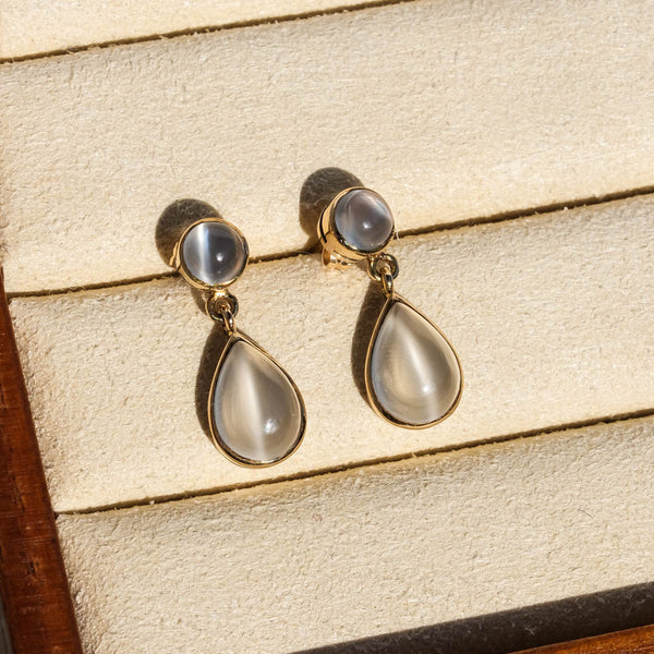 ムーンストーン ピアス 14Kゴールド / Moonstone Dangle Earrings 14k ...