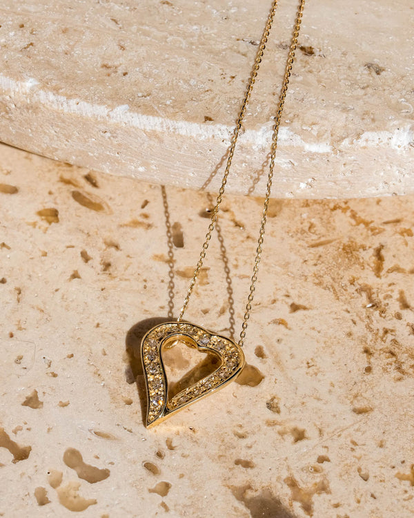 Diamond heart charm 14K Gold